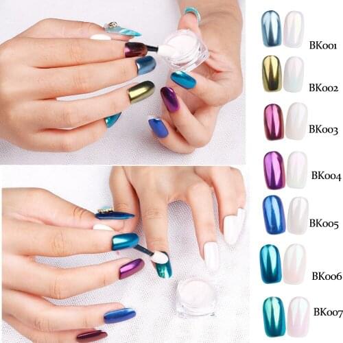 1 box Mirror Powder Set Nail Art Chrome Pigment Dust Shell DIY Glitter Manicure Blue Purple Decor Tips