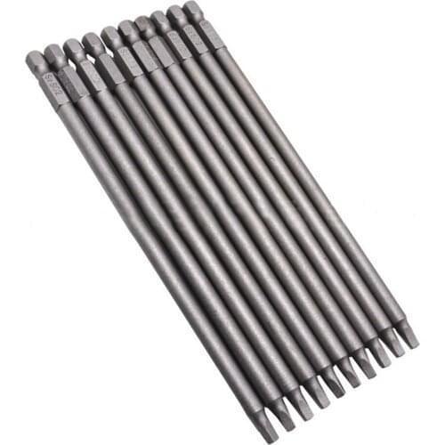 10pcs/set 150mm Alloy Steel S2 Slotted Phillips Screwdriver Bits Straight Head Batches Screwdriver Set