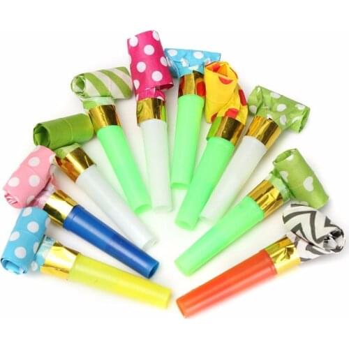 10pcs/Set Multicolor Dots Whistle Blowing Dragon Funny Childrens Kids Birthday Party Supplies Blowout Baby Birthday Accessory