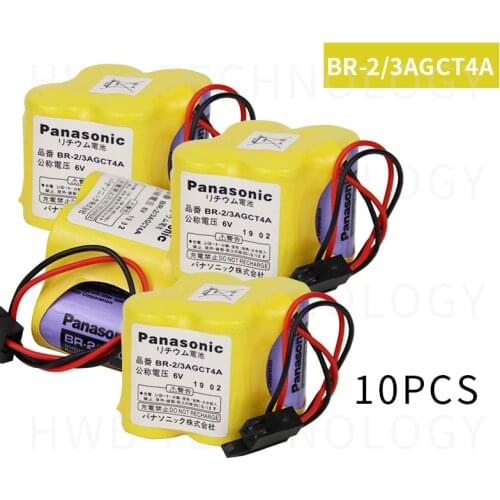 10pack HOT NEW BR-2/3AGCT4A 6 v battery PLC BR-2/3AGCT4A lithium-ion batteries Black belt hook plug