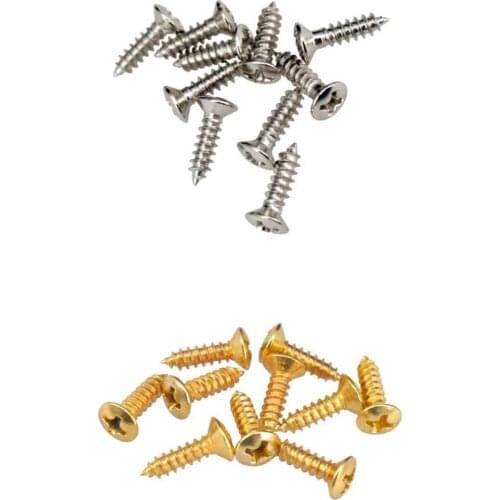 100Pcs Electric Guitar Pickguard Mounting Screws Parts Set DIY Silver/ Golden