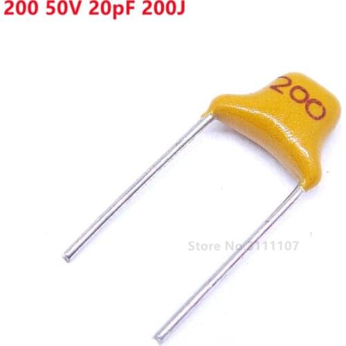 100pcs/lot Multilayer ceramic capacitor 200 50V 20pF 200J P=5.08mm
