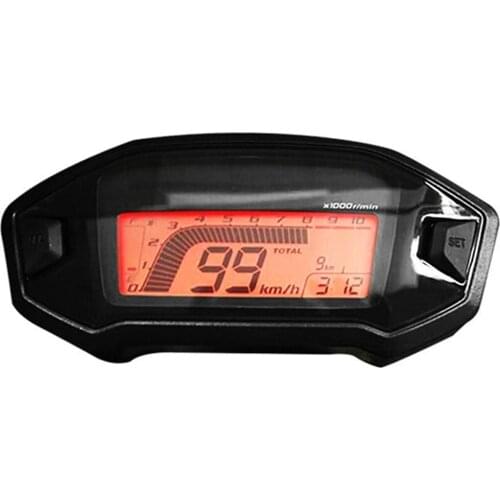12V Universal Motorcycle LCD Speedometer Odometer Techometer Fuel Gauge WITH 7 Color Backlight for 2.4 cylinder Motorcycle nice