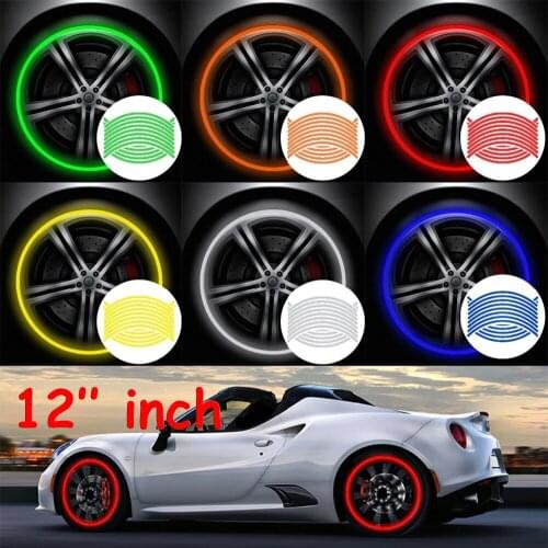 16 PCs 12 inch, reflective wheel stickers, car wheel stickers, motorcycle stickers, reflective stickers