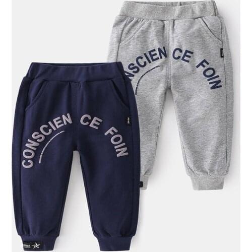 2021 Hot Boys Pants Trousers 1-8 Years Letter Solid Causal Pants Sports and Leisure Cargo Pants Korean Fashion Trousers Clothes