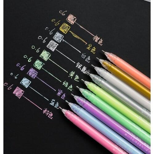27 PCs Creative Highlight Hand Book Powder Pen Multifunctional Color Neutral Fluorescent Note Number Pen Black Cardboard
