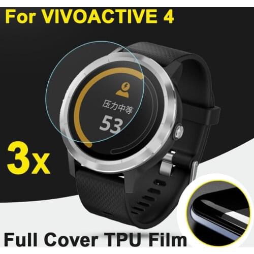 3pcs/lot Full Cover Soft TPU LCD Protective Film for Garmin Vivoactive 4/4S VENU Sport Band Sports SmartWatch Screen Protectors