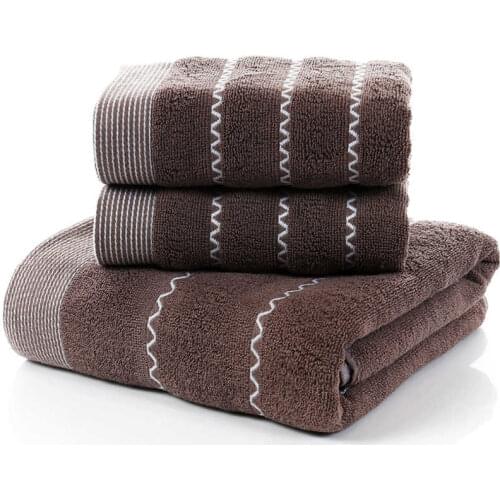3 Pack Towels Set For Bathroom 1PC 70x140cm Bath Towel & 2PCS 34x75cm Face Towel Terry Washcloth Cotton Towel For Adults