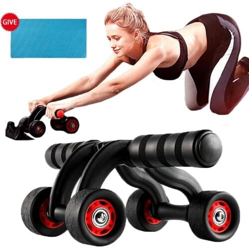Abdominal Wheels Abdominal Muscles Training Roller Ab Wheel with Mat Bodybuilding Fitness Gym Equipment Core Exercise At Home
