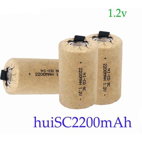 NEWEST Screwdriver Electric Drill SC Batteries 1.2V 2200mah Sub C Ni-Cd Rechargeable Battey With Tab Power Tool NiCd SUBC Cells