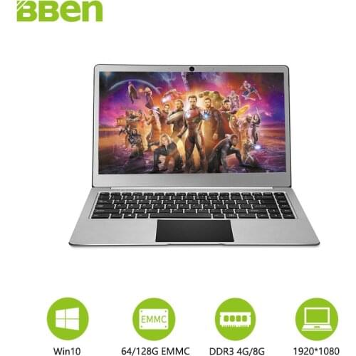 Bben N14W Notebook PreInstall Windows 10 Intel Apollo N3450 Quad Core 4GB RAM 64GB ROM 1080P Full Screen and M.2 SSD Port Laptop