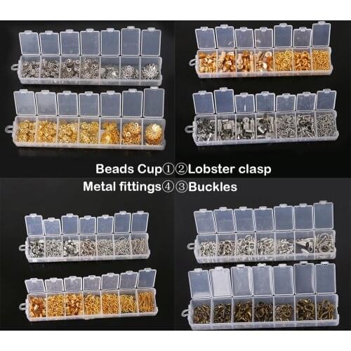 Beadia Mix Gold Rhodium Brass Plated Pick Beads Caps/Lobster Clasp/Buckles/Metal Fittings Jewelry Findings Jewelry Accessories