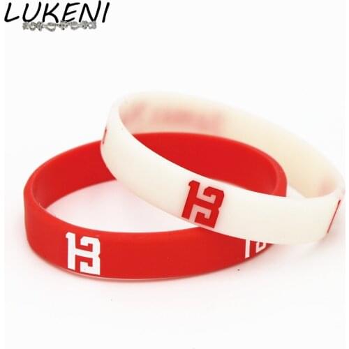 LUKENI 2pcs Men Basketball Sport Wristband Silicone Bracelet Rubber Wristbands Cuff Bracelets & Bangles for Fans Gift SH056
