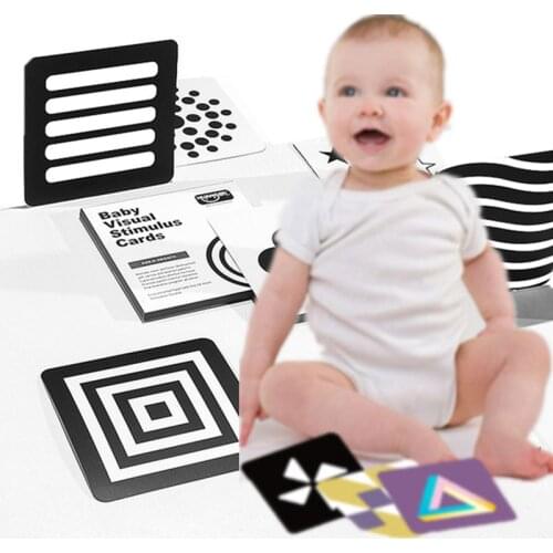 Montessori Baby Visual Stimulation Card Toys Black White Flash Cards High Contrast Visual Stimulation Learning