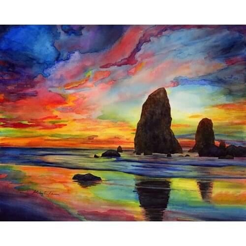 DIY Painting By Numbers Colorful Solitude Kit Oil Picture By Numbers Landscape Wall Art Painting on Canvas Home Decoration Gift