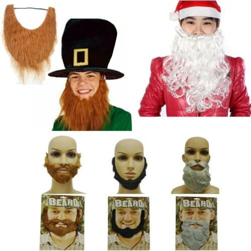 Fake Beard Adults White Facial Hair Beard And Mustache Cosplay Costume Fortnight Fancy Party Fake Mustache Moustache Halloween