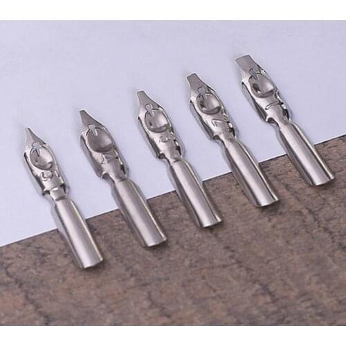 Luxury Vintage Feather Quill Dip Calligraphy Fountain Pen Writing Ink 5 Nibs Set K92C