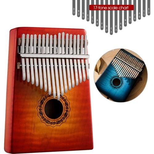 Kalimba 17 Key Thumb Piano Retro Tiger Maple Finger Piano African Kalimba Keyboard Instruments High Quality Solid Wood Gift Toy