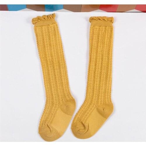 Princess Baby Girls kids Toddler newborn clothes solid casual Knee Tights Cotton Breathable Baby Summer Stockings one pairs