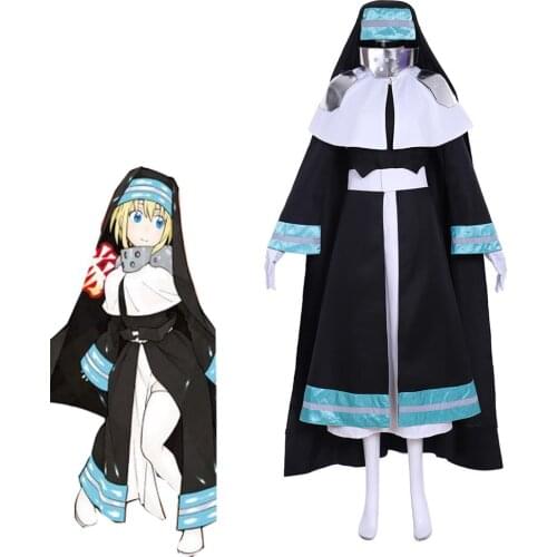 Cosplaydiy Anime Fire Force Enen No Shouboutai Iris Nun Cosplay Costume Adult Kids Halloween Fancy Carnival Outfit L320