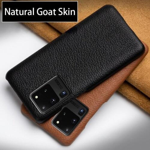 Leather Phone Case For Samsung S20 Ultra S7 S8 S9 S10 Lite S10e Note 8 9 10 20 Plus A20 A30 A50 A70 A51 A71 A8 Natural Goat Skin