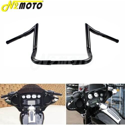 Motorcycle 12"/ 14"/ 16" Ape Hanger Handlebars 1.25" Monkey Iron Bar for Harley Baggers Dressers Touring with Batwing Fairing