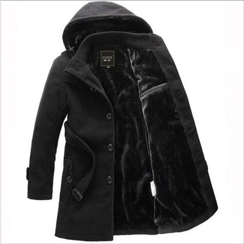 S-6xl Hot 2020 Korean Winter Men New Wool Coat Fashion Casual Windbreaker Slim Thicken Warm Blends Trench Plus Size Clothing