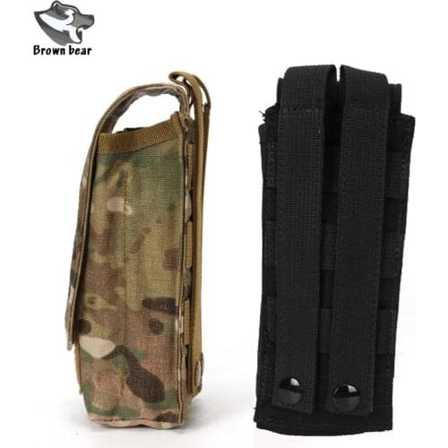 Nylon Tactical Hunting Glock M4 AK RifleAirsoft Military Clip with Button Ammo MOLLE Pouch Single Magazine Bag