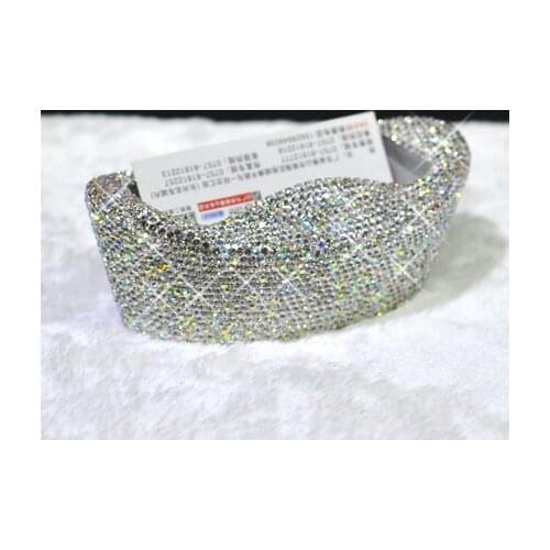 Crystal Card Holder All Rhinestone Ingots Office Storage Desk Organization Fengshui Figurines Desk Storage Stationery Organizer