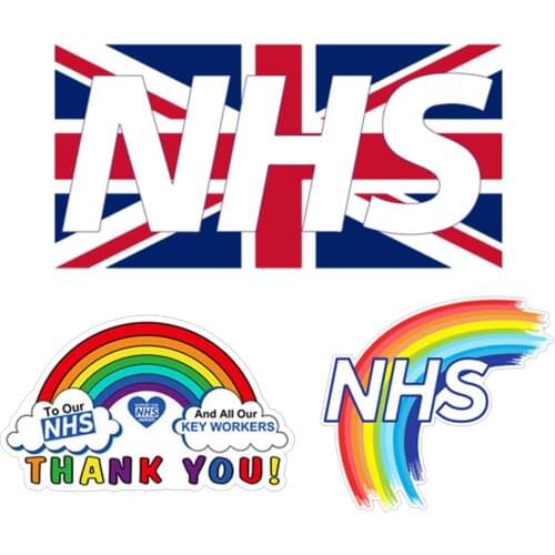 Rainbow Car Sticker NHS Key Workers Thank You Rainbow Car Window Sticker Self-Adhesive Sticker for Home Shop Car Window