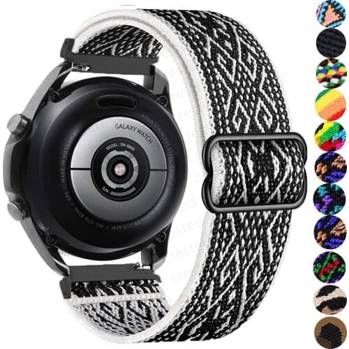 Solo loop strap For Samsung watch 3/Galaxy Active 2/Gear S3/amazfit Adjustable Elastic nylon watchband Huawei GT/2/2E/Pro band