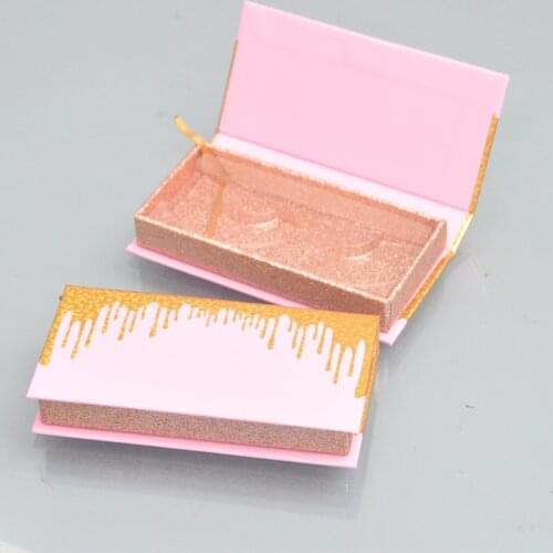 Series1 -Wholesale Eyelashes Box Package Lash Boxes Package Custom Rectangle Blue Glitter Mink Lashes Makeup Case bulk Vendors