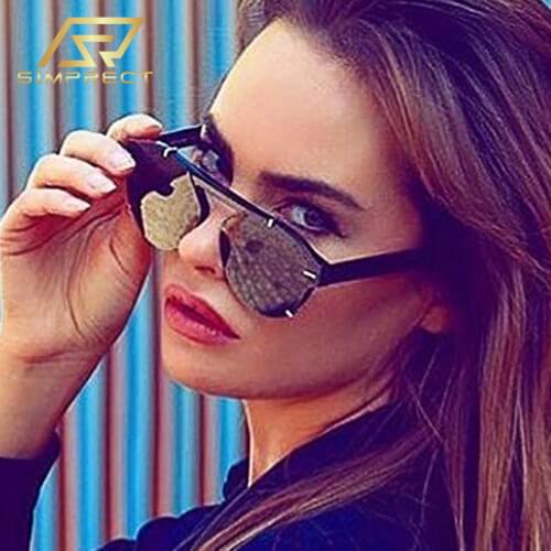 SIMPRECT Oversized Sunglasses Women 2021 Fashion Big Cat Eye Sunglasses Retro Cateye Sun Glasses Vintage Shades For Women Oculos