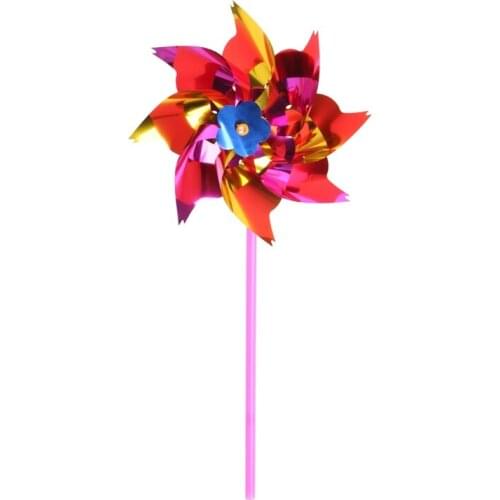 10Pcs Plastic Windmill Pinwheel Wind Spinner Kids Toy Garden Lawn Party Decor BX0D