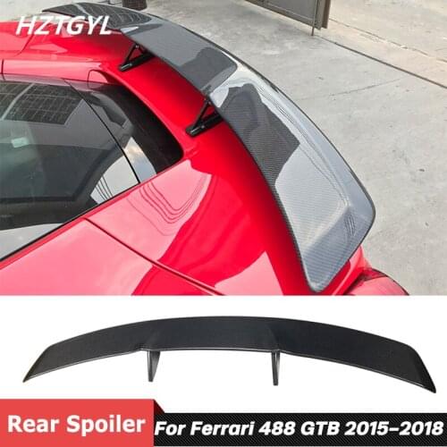 N Style Carbon Fiber Material Rear Wing Trunk Spoiler For Ferrari 488 GTB Tuning 2015-2018