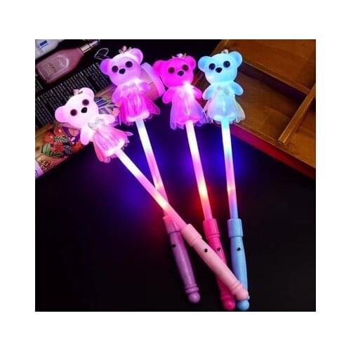 300pcs Cute Little Bear Light Up LED Stick Wands Rally Rave Cheer Batons Party Flashing Glow Stick Light Sticks lin4619