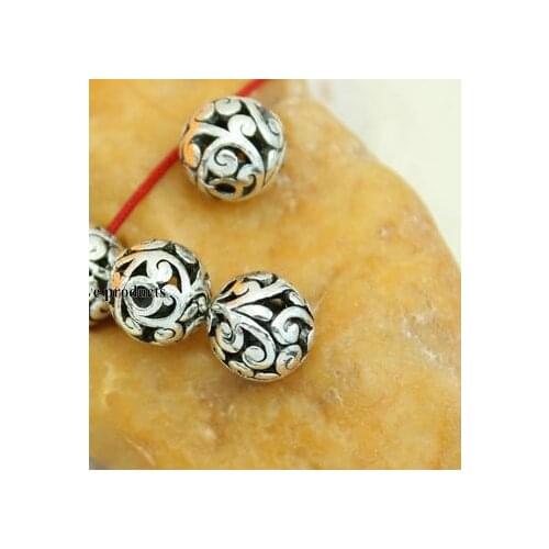 11mm 10pcs/lot Tibetan Silver bead for bracelet Decorative Metal DIY Jewelry Alloy accessories