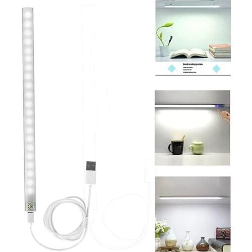 Ultra Thin Dimmable Touch Sensor 21 LED Under Cabinet Light Bar Wardrobe Strip Light for Closet Cupboard Kitchen Bedroom Lights