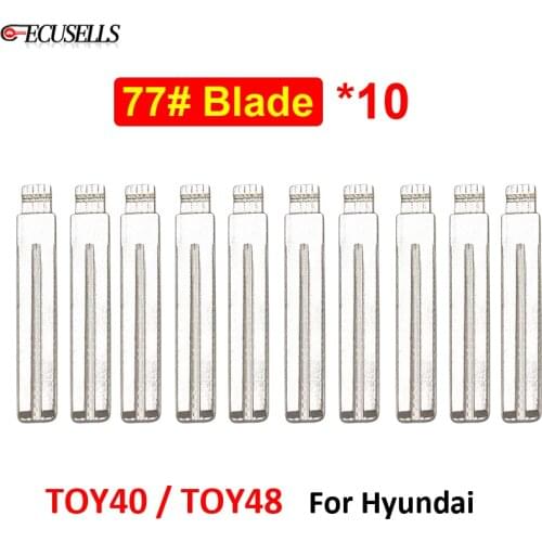 10Pcs/Lot NO.77 Universal Remote Car Key Blank 77# Uncut Blade for Kia 7T14 for Hyundai Verna IX35 for Remote Car Key