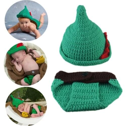 2Pcs/Set 0-6Months Knitting Hand Photography Suit Cartoon Cute Handmade Knitted Hat Photo Costume