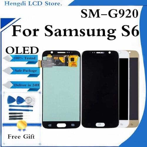 5.1" OLED For SAMSUNG Galaxy S6 G920F G920A LCD Display Touch Screen Digitizer Assembly For Samsung S6 Display No Dead Pixel