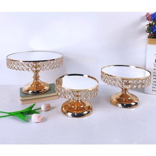 Gold Antique Metal Round Cake Stand Set Wedding Birthday Party Dessert Cupcake Pedestal Display Plate Home Decor