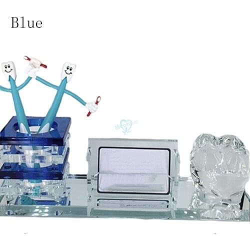 1set Dental Crystal molar business card holder+Pen holder Set dental gift for Dental Clinic decoration