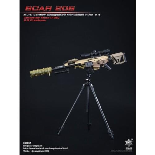 For Sale 1/6th Easy&Simple ES 06025 20S Series SCAR Model A Gun Weapon Rifle No Platform For Doll Soldier Collection
