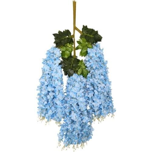 1 Pc Artificial Wisteria Flower Plant Wall Hanging Vine Wedding Garden Home Wedding Party Hotel Decor Wholesale High Quality New