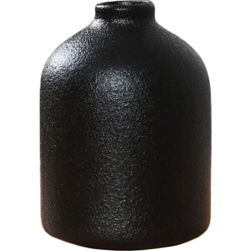 1Pc Creative Simple Ceramics Vase Home Decorative Vase Chic Flower Holder Black