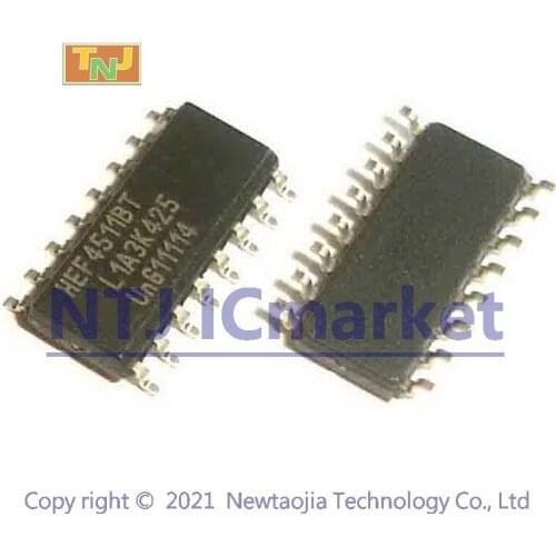 10 PCS HEF4511BT SOP-16 HEF4511 BCD to 7-segment latch/decoder/driver