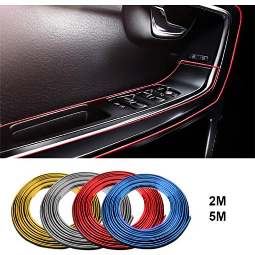 2m 5m Car Styling Interior Trim Decoration Strip Mouldings For Fascia Dashboard Door Edge Universal Car Interior Accessories