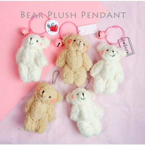 2021 Cute Bear Angel Doll Key Chain Car Keyring Holder Bag Pendant Charm Keychain Plush Stuffed Toys Women D413