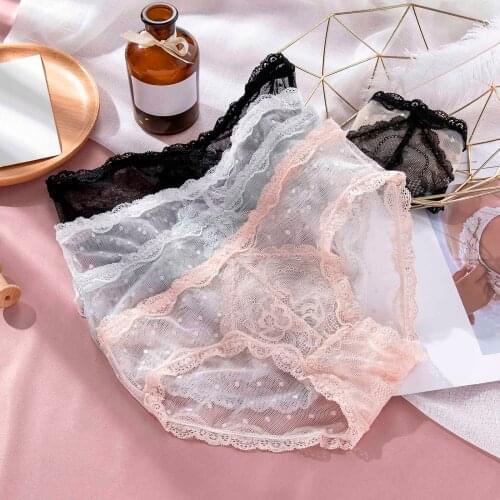 5pcs Womens Sexy Underwear Seamless Transparent See Through Panties 3pcs Lightweight Breathable Ladies Mid-waist Briefs